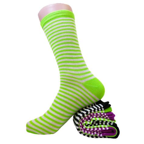 Colorful & Bright Striped Assorted 3 Pack Crew Socks - Walmart.com - Walmart.com