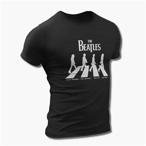 The Beatles Band T-Shirt, Beatles Abbey Road Cover Artwork Tee Shirt ...