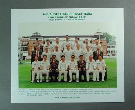 Photograph of Australian cricket team, Ashes Tour of England 2001 ...