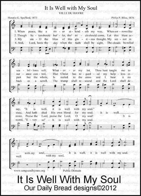 IT IS WELL WITH MY SOUL HYMN | Hymn sheet music, Gospel song, Hymn music