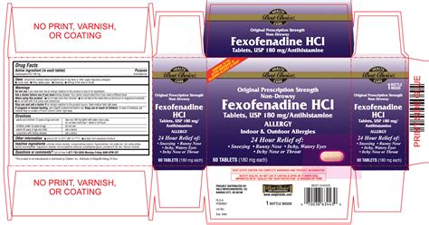 Fexofenadine Hcl Information, Side Effects, Warnings and Recalls