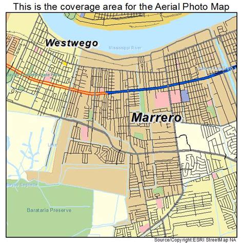 Aerial Photography Map of Marrero, LA Louisiana