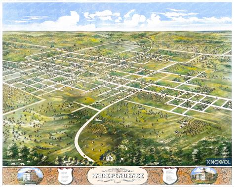 Beautifully restored map of Independence, Missouri from 1868 - KNOWOL