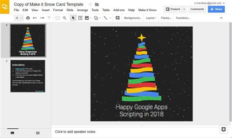 Adding snow to Google Slides with the help of Google Apps Script – MASHe