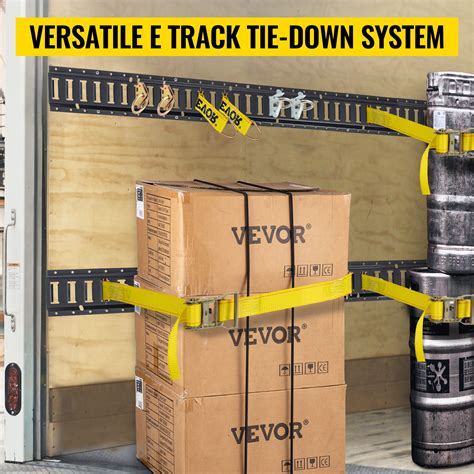 VEVOR E Track Tie Down Rail Kit 18PCs 5' E Track Rails Enclosed Cargo ...