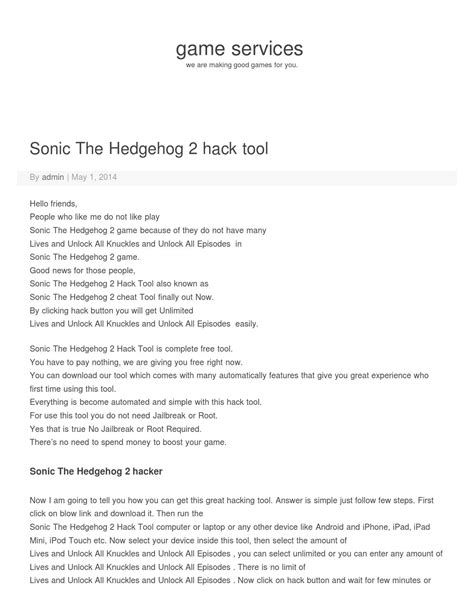 Sonic the hedgehog 2 hack tool by Brian - Issuu