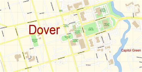 Dover Map Vector Delaware US Exact City Plan detailed Street Map ...