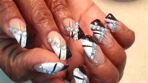 Acrylic Nails Designs bling bling - YouTube