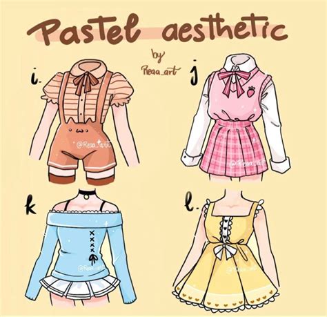 Aesthetic Clothing in 2020 | Drawing anime clothes, Pastel aesthetic outfit, Drawing clothes