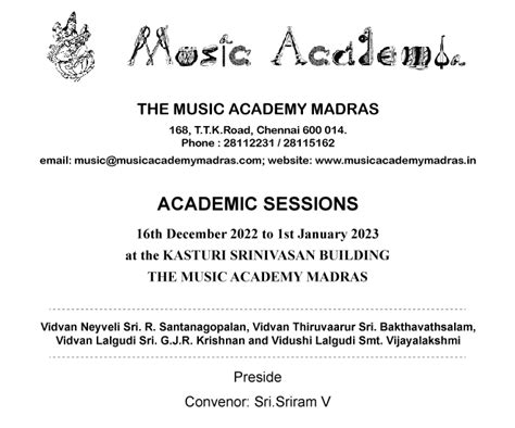 Academic Sessions - Music Academy