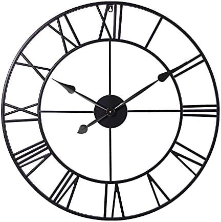 Amazon.com: Signature Design by Ashley Thames Modern 40" Square Metal Roman Numeral Wall Clock ...