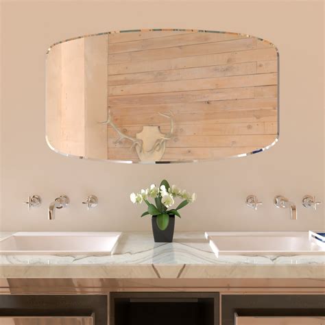 Premium Frameless Beveled Rectangular Bathroom Mirror - WallMantra