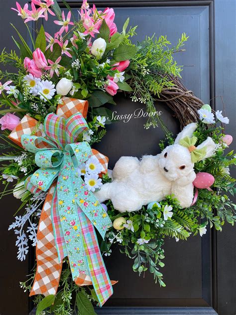 Easter Wreath, Easter Bunny Wreath, Spring Wreath, Easter Door Decor ...