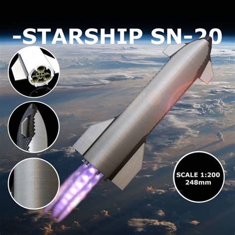 STARSHIP SN20 Spacex Model Kit Scale 1:200 length Approx - Etsy