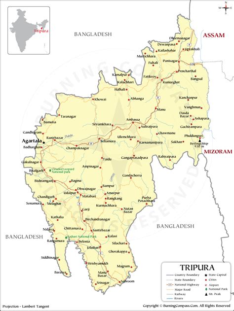 Tripura Map, Tripura State Map, Tripura ka Map