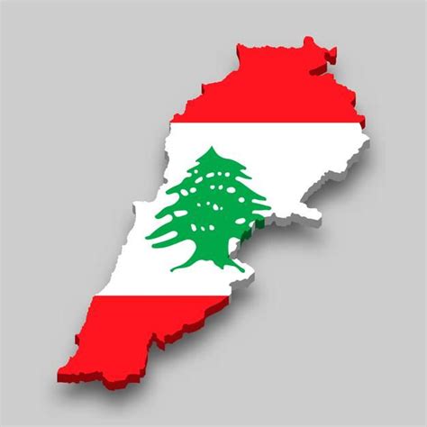 Premium Vector | 3d isometric map of lebanon with national flag. | Isometric map, Isometric, Flag