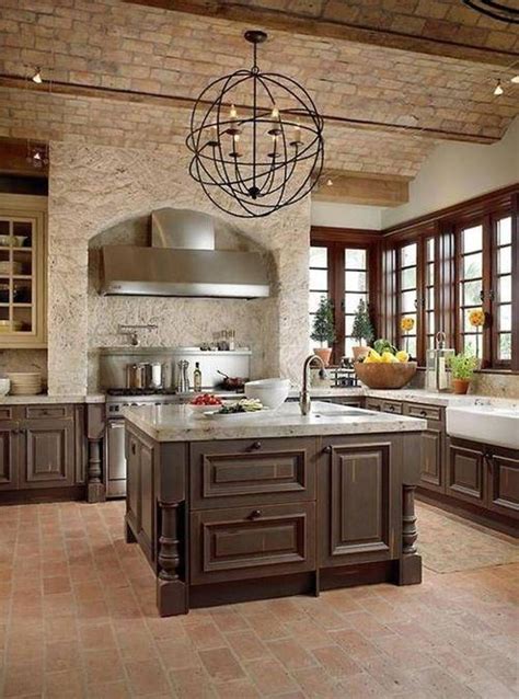 Kitchen , Timeless Tuscan Kitchen : Tuscan Kitchen With Brick Ceiling ...