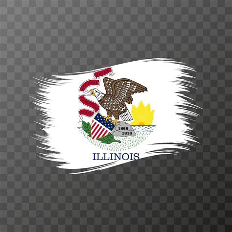 Illinois state flag in brush style on transparent background. Vector ...