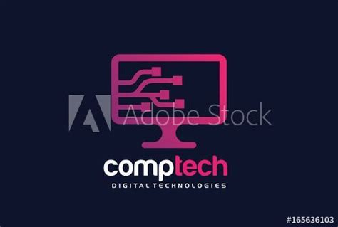 Computer Technology Logo Template Design Vector, Emblem, Design Concept, Creative Symbol, Icon # ...