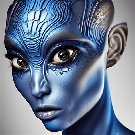 Beautiful Alien Woman Blue Color Hyper Realistic Intricate Detail ...