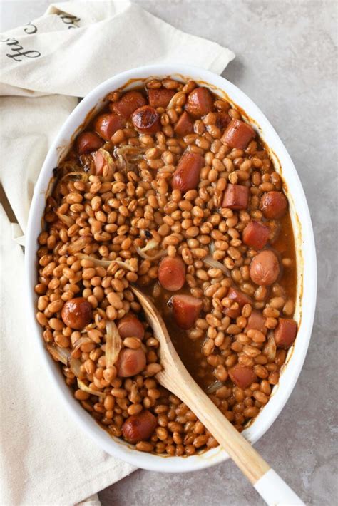 Hot Dogs and Beans Casserole - Sizzling Eats