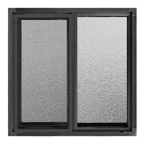 JELD-WEN 23.5 in. x 23.5 in. A-200 Series Sliding Aluminum Window with Obscure Glass - Bronze ...