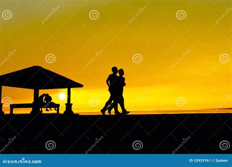 Man jogging silhouette stock image. Image of nature, bench - 33929161