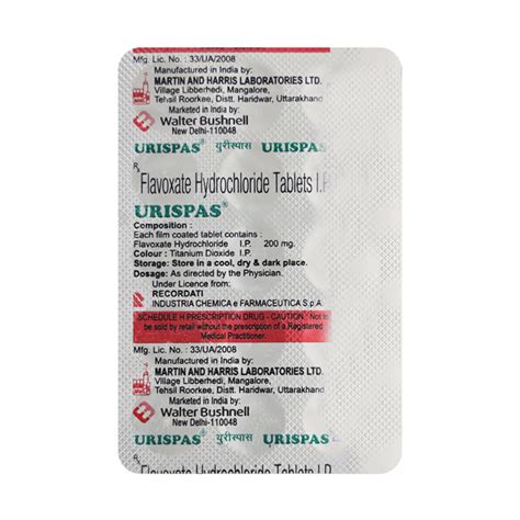 Urispas Tablet: View Price, Benefits, Side Effects | Netmeds