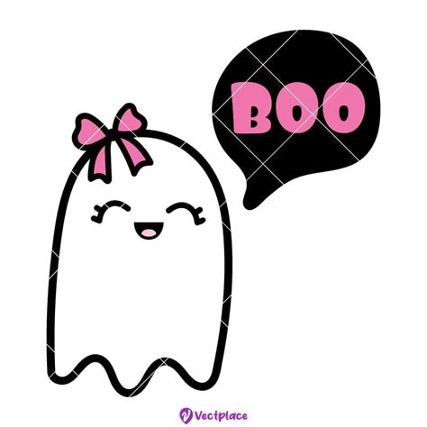 Cute Ghost SVG | Boo SVG | Halloween SVG - Vectplace