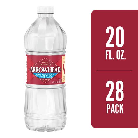 ARROWHEAD Brand 100% Mountain Spring Water, 20-ounce plastic bottles (Pack of 28) - Walmart.com ...