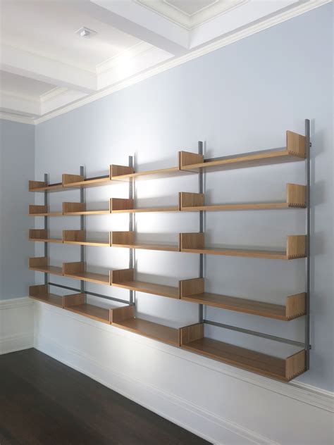 as4 modular shelving system in white oak and cold-rolled steel, wall mounted furniture | Store ...