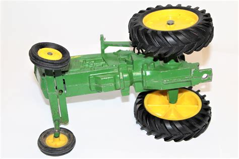 Vintage Toy Tractor, John Deere Tractor, and Plow, Tractor Decor, Little Green Tractor