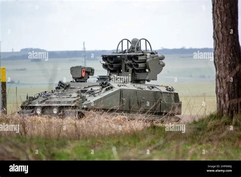 British Army Alvis Starstreak Stormer CVRT tracked armoured vehicle on ...