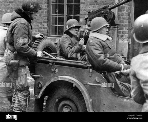 U.S General Patton inspects the 101st Airborne Division at Bastogne ...