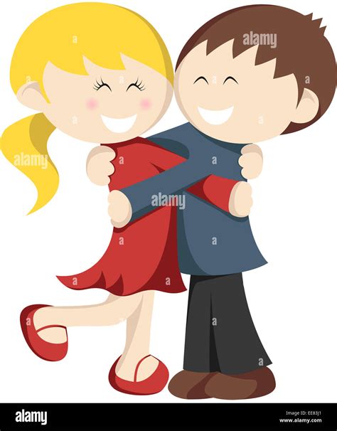 Boy girl couple hug Cut Out Stock Images & Pictures - Alamy