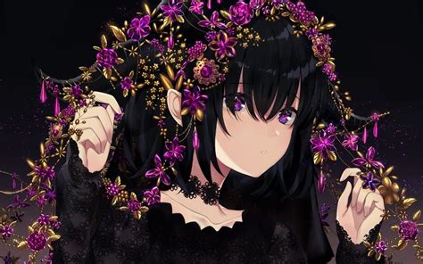 Black And Purple Anime Girls Wallpapers - Wallpaper Cave