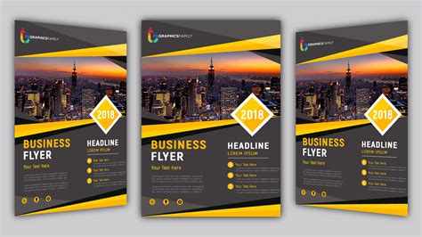 Corporate Flyer Design with Dark and Yellow Psd – GraphicsFamily