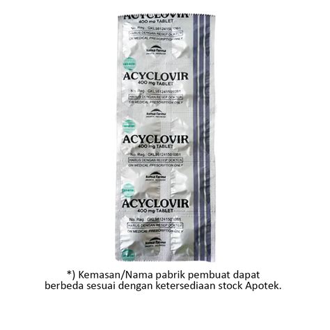 ACYCLOVIR 400 MG 10 TABLET - Kegunaan, Efek Samping, Dosis dan Aturan Pakai - Halodoc