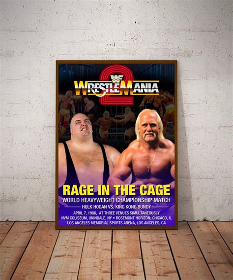 WRESTLEMANIA 2 Hulk Hogan Vs King Kong Bundy A3 Poster - Etsy