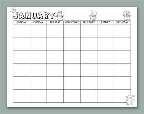 Printable Calendar for Kids - 2025, 2024 and Undated Versions Included