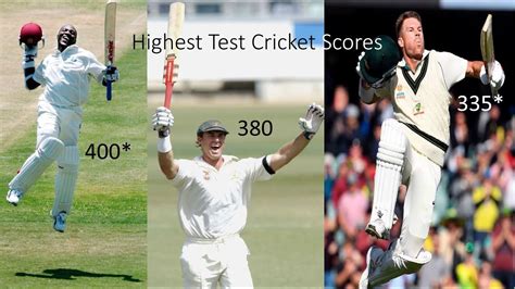 Highest Test Cricket Scores - YouTube