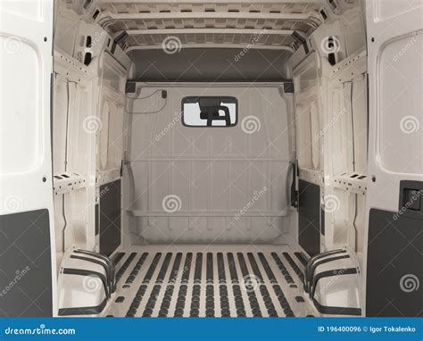 Open White Delivery Van Interior 3d Render Image Stock Illustration - Illustration of render ...