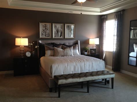Parade of Homes 2013 master bedroom. Brown walls and white bed | Beautiful bedrooms master ...