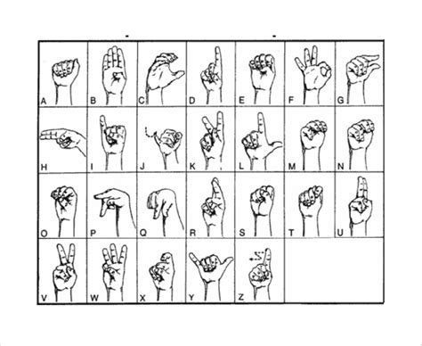FREE 9+ Sample Sign Language Alphabet Chart Templates in PDF, Word