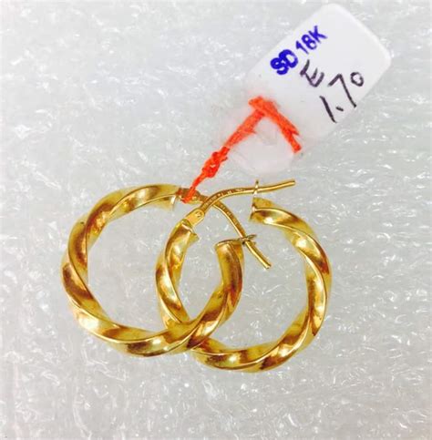 Cebu Gold Jewelry: Saudi Gold Hoop Earrings 1.70