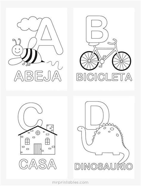 Spanish Alphabet Worksheets for Kindergarten Spanish Alphabet Coloring ...