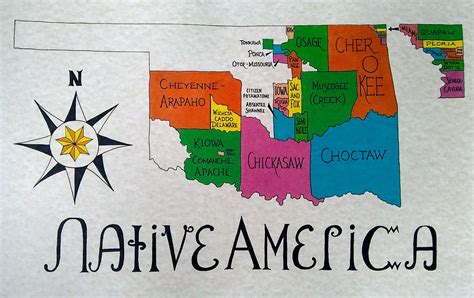 Oklahoma American Indian Tribes Map - Etsy