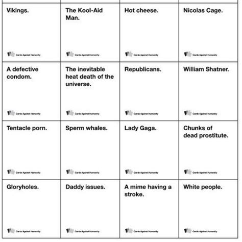 Cards Against Humanity Card Game Examples | HubPages