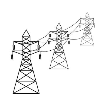 Premium Vector | Supports of the highvoltage power grid vector illustration of utility electric ...