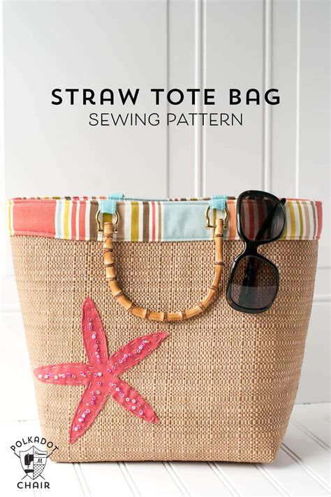 Beach Bound Straw Tote - a Beach Bag Sewing Pattern